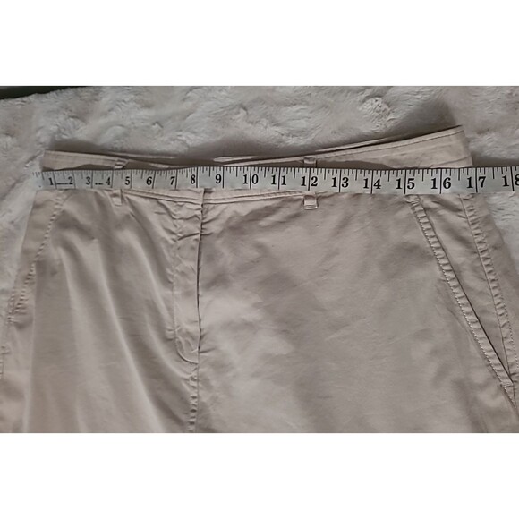 Theory Khaki Tan Mini Skirt Pockets Size 12 Preppy Minimalist - Picture 5 of 8
